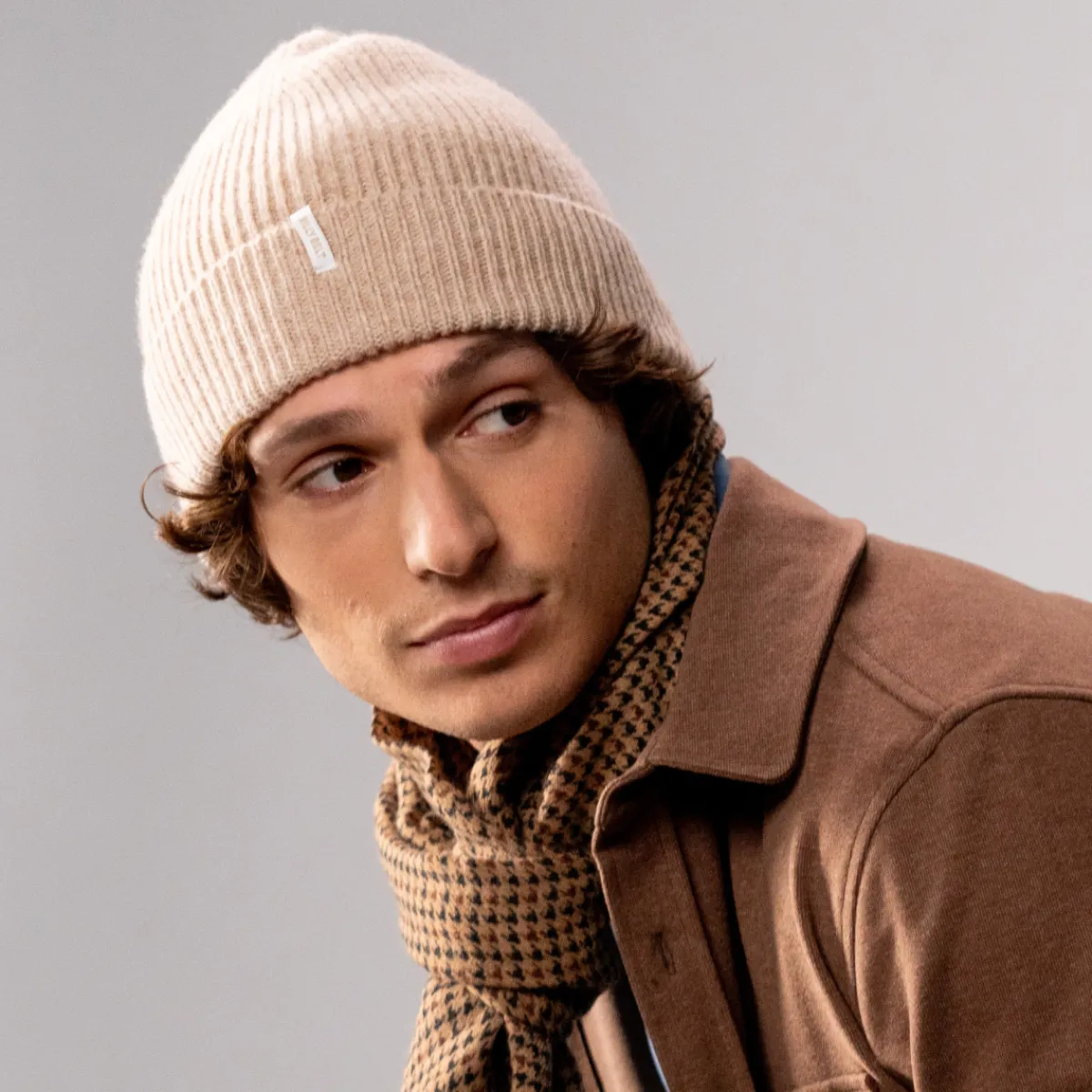 BILLYBELT Bonnet en laine d'agneau Beige> Bonnets