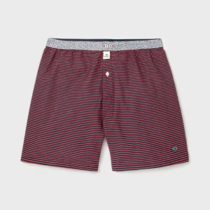 BILLYBELT Caleçon en 100% coton biologique Red stripes> Caleçons