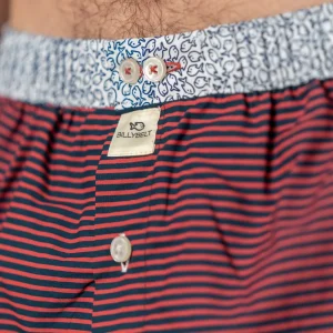 BILLYBELT Caleçon en 100% coton biologique Red stripes> Caleçons
