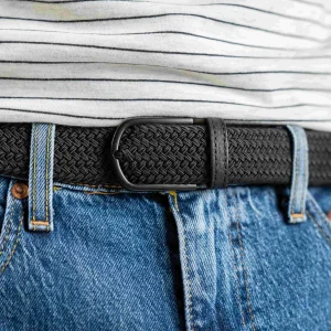 BILLYBELT Ceinture tressée élastique All black>Homme Ceintures Tressées Unies