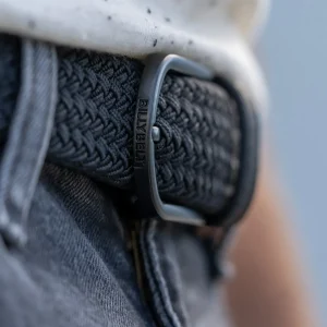 BILLYBELT Ceinture tressée élastique All black>Homme Ceintures Tressées Unies