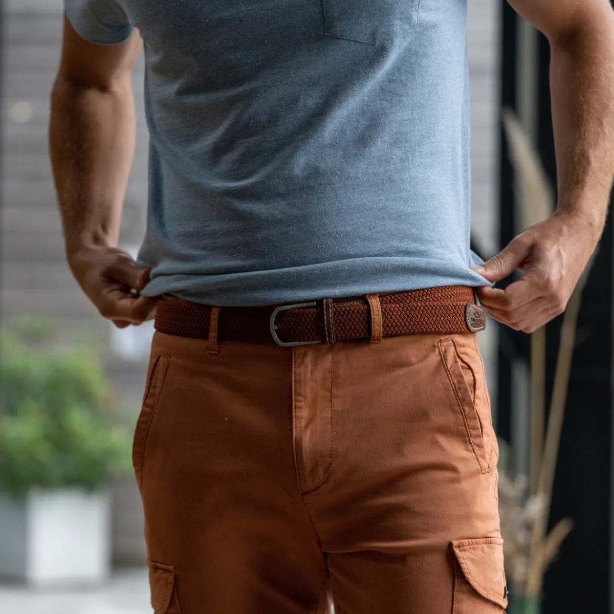 ceinture_tresse_lastique_auburn_4.webp BILLYBELT Ceinture tressée élastique Auburn>Homme Ceintures Tressées Unies