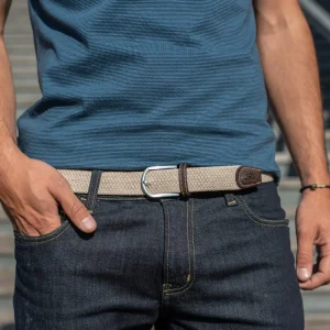 BILLYBELT Ceinture tressée élastique Beige sable>Homme Ceintures Tressées Unies