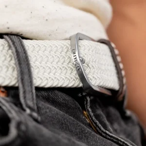 BILLYBELT Ceinture tressée élastique Blanc coco>Homme Ceintures Tressées Unies