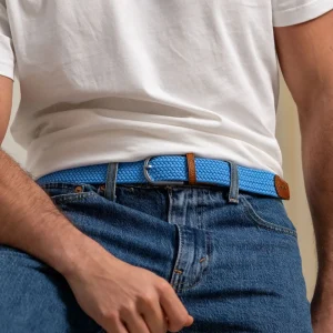 BILLYBELT Ceinture tressée élastique Bleu alaska>Homme Ceintures Tressées Unies