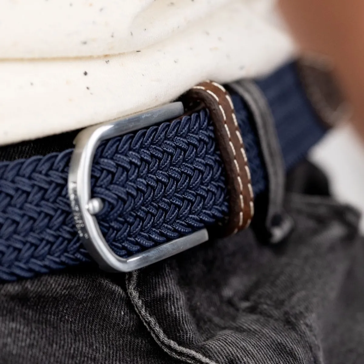 ceinture_tresse_lastique_bleu_ardoise_2.webp BILLYBELT Ceinture tressée élastique Bleu ardoise>Homme Ceintures Tressées Unies