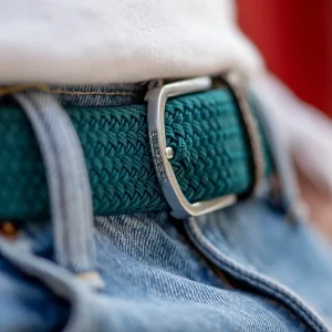 BILLYBELT Ceinture tressée élastique Bleu caraïbes>Homme Ceintures Tressées Unies