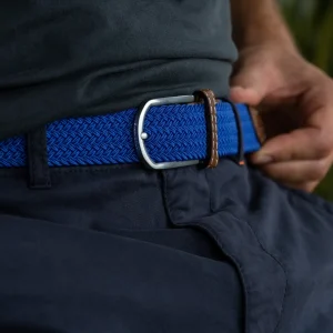 BILLYBELT Ceinture tressée élastique Bleu électrique>Homme Ceintures Tressées Unies