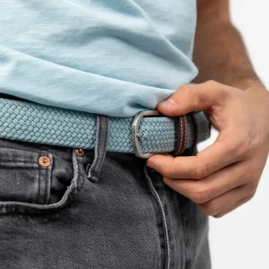 BILLYBELT Ceinture tressée élastique Bleu nuage>Homme Ceintures Tressées Unies