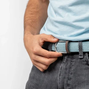 BILLYBELT Ceinture tressée élastique Bleu nuage>Homme Ceintures Tressées Unies