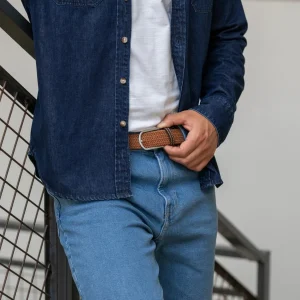 BILLYBELT Ceinture tressée élastique Caramel>Homme Ceintures Tressées Unies