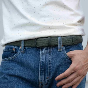 BILLYBELT Ceinture tressée élastique Dark forest>Homme Ceintures Tressées Unies
