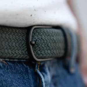 BILLYBELT Ceinture tressée élastique Dark forest>Homme Ceintures Tressées Unies