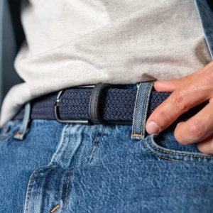 BILLYBELT Ceinture tressée élastique Deep water>Homme Ceintures Tressées Unies