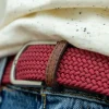 BILLYBELT Ceinture tressée élastique Grenat>Homme Ceintures Tressées Unies