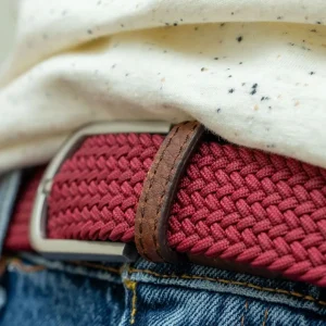 BILLYBELT Ceinture tressée élastique Grenat>Homme Ceintures Tressées Unies