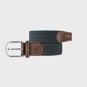 BILLYBELT Ceinture tressée élastique Gris flanelle>Homme Ceintures Tressées Unies