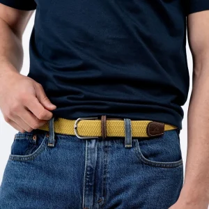 BILLYBELT Ceinture tressée élastique Jaune curry>Homme Ceintures Tressées Unies