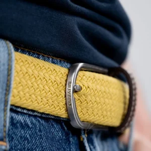 BILLYBELT Ceinture tressée élastique Jaune curry>Homme Ceintures Tressées Unies