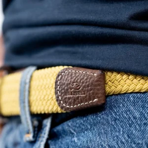 BILLYBELT Ceinture tressée élastique Jaune curry>Homme Ceintures Tressées Unies