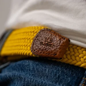 BILLYBELT Ceinture tressée élastique Jaune impérial>Homme Ceintures Tressées Unies