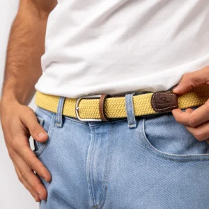 BILLYBELT Ceinture tressée élastique Jaune topaze>Homme Ceintures Tressées Unies