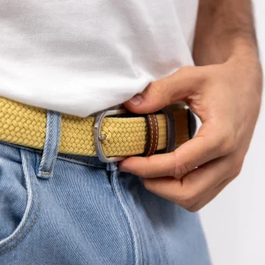 BILLYBELT Ceinture tressée élastique Jaune topaze>Homme Ceintures Tressées Unies