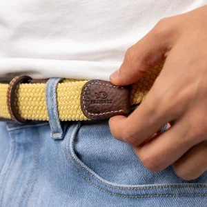 BILLYBELT Ceinture tressée élastique Jaune topaze>Homme Ceintures Tressées Unies