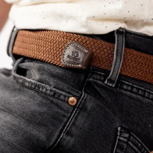 BILLYBELT Ceinture tressée élastique Marron camel>Homme Ceintures Tressées Unies