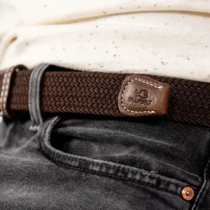 BILLYBELT Ceinture tressée élastique Marron feuille>Homme Ceintures Tressées Unies
