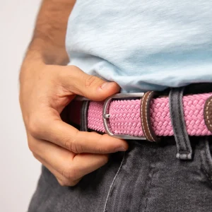 BILLYBELT Ceinture tressée élastique Misty rose>Homme Ceintures Tressées Unies