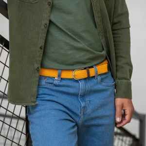 BILLYBELT Ceinture tressée élastique Orange tropical>Homme Ceintures Tressées Unies