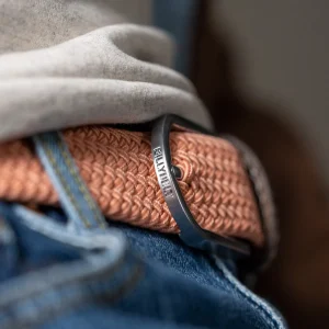 BILLYBELT Ceinture tressée élastique Rose blush>Homme Ceintures Tressées Unies