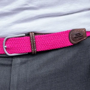 BILLYBELT Ceinture tressée élastique Rose fuchsia>Homme Ceintures Tressées Unies