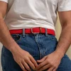 BILLYBELT Ceinture tressée élastique Rouge cardinal>Homme Ceintures Tressées Unies
