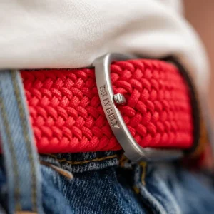 BILLYBELT Ceinture tressée élastique Rouge cardinal>Homme Ceintures Tressées Unies