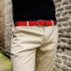 BILLYBELT Ceinture tressée élastique Rouge grenade>Homme Ceintures Tressées Unies