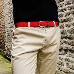 BILLYBELT Ceinture tressée élastique Rouge grenade>Homme Ceintures Tressées Unies