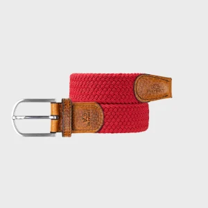 BILLYBELT Ceinture tressée élastique Rouge grenade>Homme Ceintures Tressées Unies