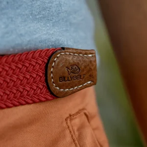 BILLYBELT Ceinture tressée élastique Rouge oriental>Homme Ceintures Tressées Unies