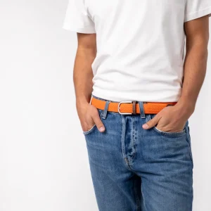 BILLYBELT Ceinture tressée élastique Tangerine>Homme Ceintures Tressées Unies