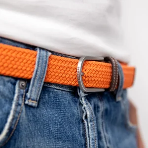 BILLYBELT Ceinture tressée élastique Tangerine>Homme Ceintures Tressées Unies