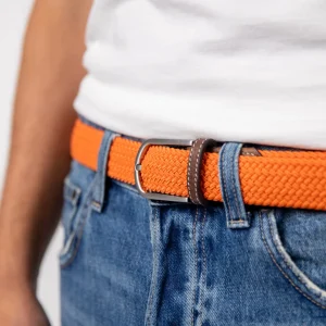 BILLYBELT Ceinture tressée élastique Tangerine>Homme Ceintures Tressées Unies