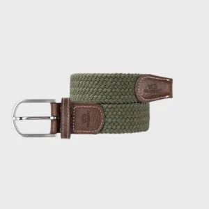 BILLYBELT Ceinture tressée élastique Vert armé>Homme Ceintures Tressées Unies