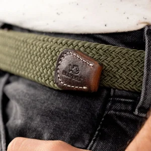 BILLYBELT Ceinture tressée élastique Vert armé>Homme Ceintures Tressées Unies