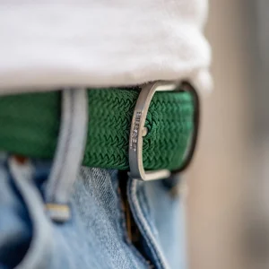 BILLYBELT Ceinture tressée élastique Vert impérial>Homme Ceintures Tressées Unies