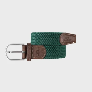 BILLYBELT Ceinture tressée élastique Vert impérial>Homme Ceintures Tressées Unies