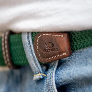 BILLYBELT Ceinture tressée élastique Vert impérial>Homme Ceintures Tressées Unies