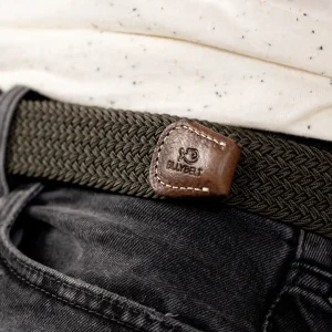 BILLYBELT Ceinture tressée élastique Vert kaki>Homme Ceintures Tressées Unies