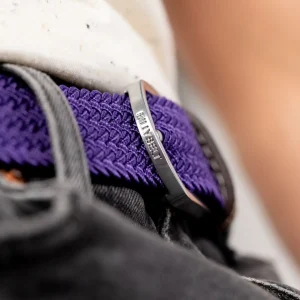 BILLYBELT Ceinture tressée élastique Violet astral>Homme Ceintures Tressées Unies